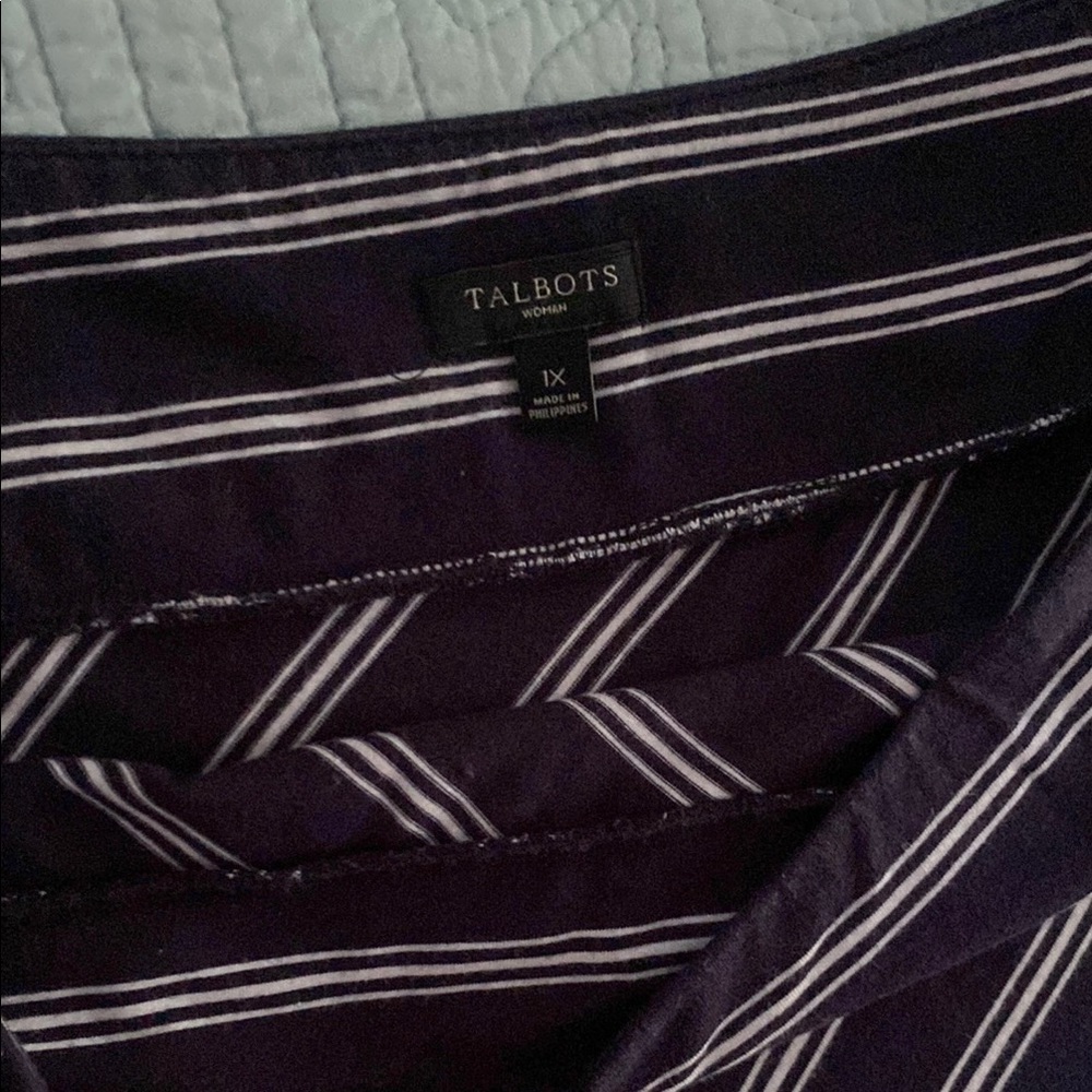 Talbots Navy and White Striped Maxi Skirt - Picture 2 of 4